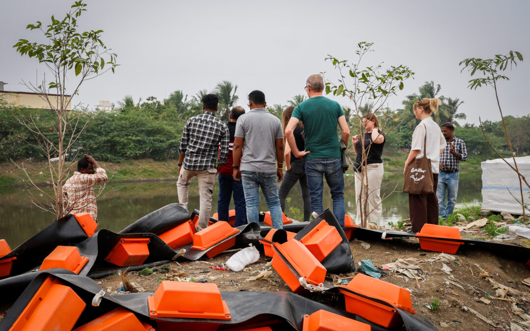 Install of Waste Barrier in Buckingham Canal